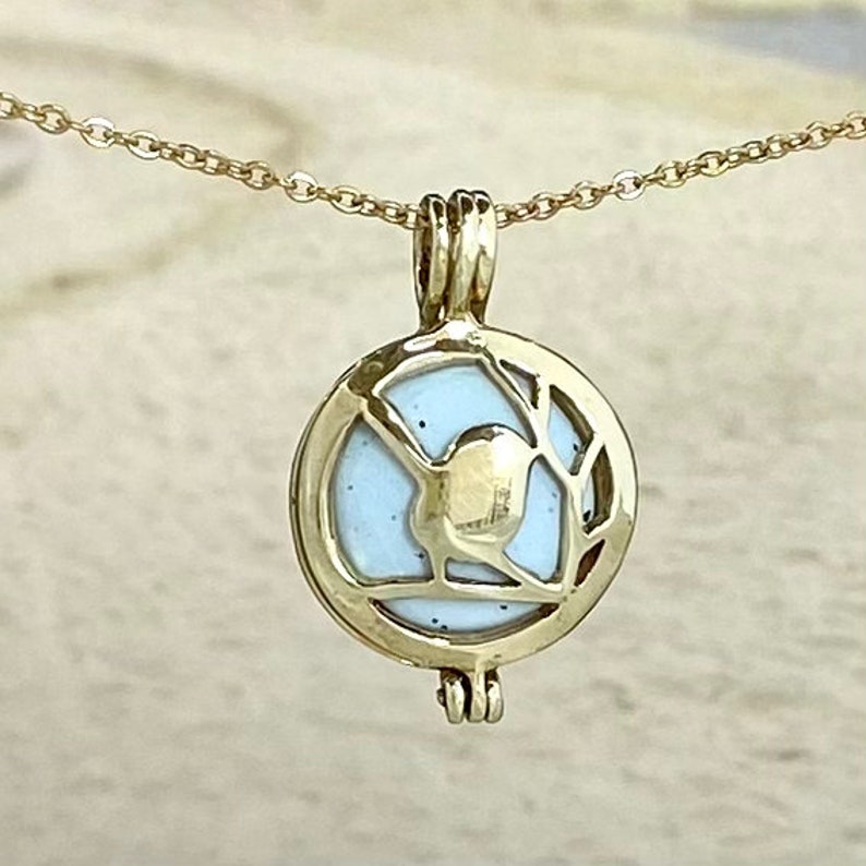 Essential Oil Diffuser Necklace, Aromatherapy pendant, bird locket, brass jewelry, Gift Her Scent image 6