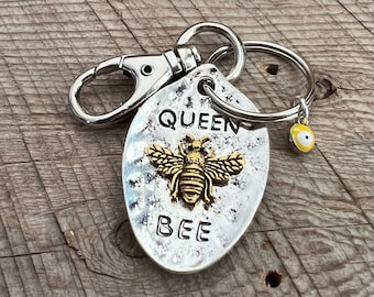 SariBlue® Queen Bee Charm and Evil Eye Keychain