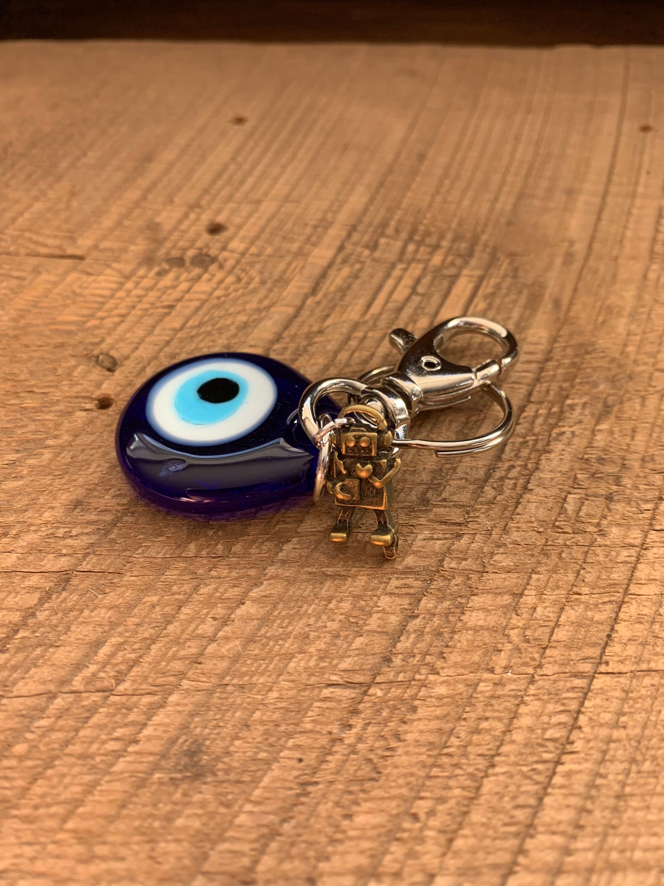 Charmed Keychain Blue Teardrop Evil Eye Keychain Handmade Etsy