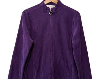Vintage 80s 90s Christopher & Banks Size M Purple Swirl Corduroy 