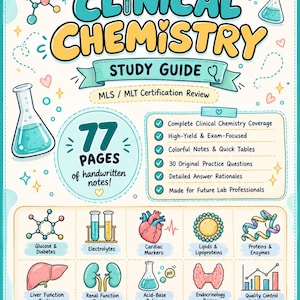 Guía de estudio de química clínica / Repaso para el examen MLS/MLT de la ASCP (PDF digital)
