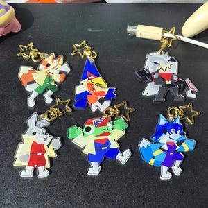 Star Fox 2.5in Keychains - Fox, Falco, Wolf, Peppy, Slippy