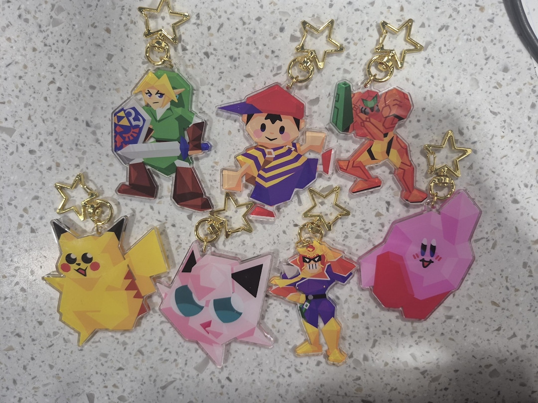 Zelda Pokémon Kirby Metroid F-zero Earthbound - 2.5 Inch Keychains ...
