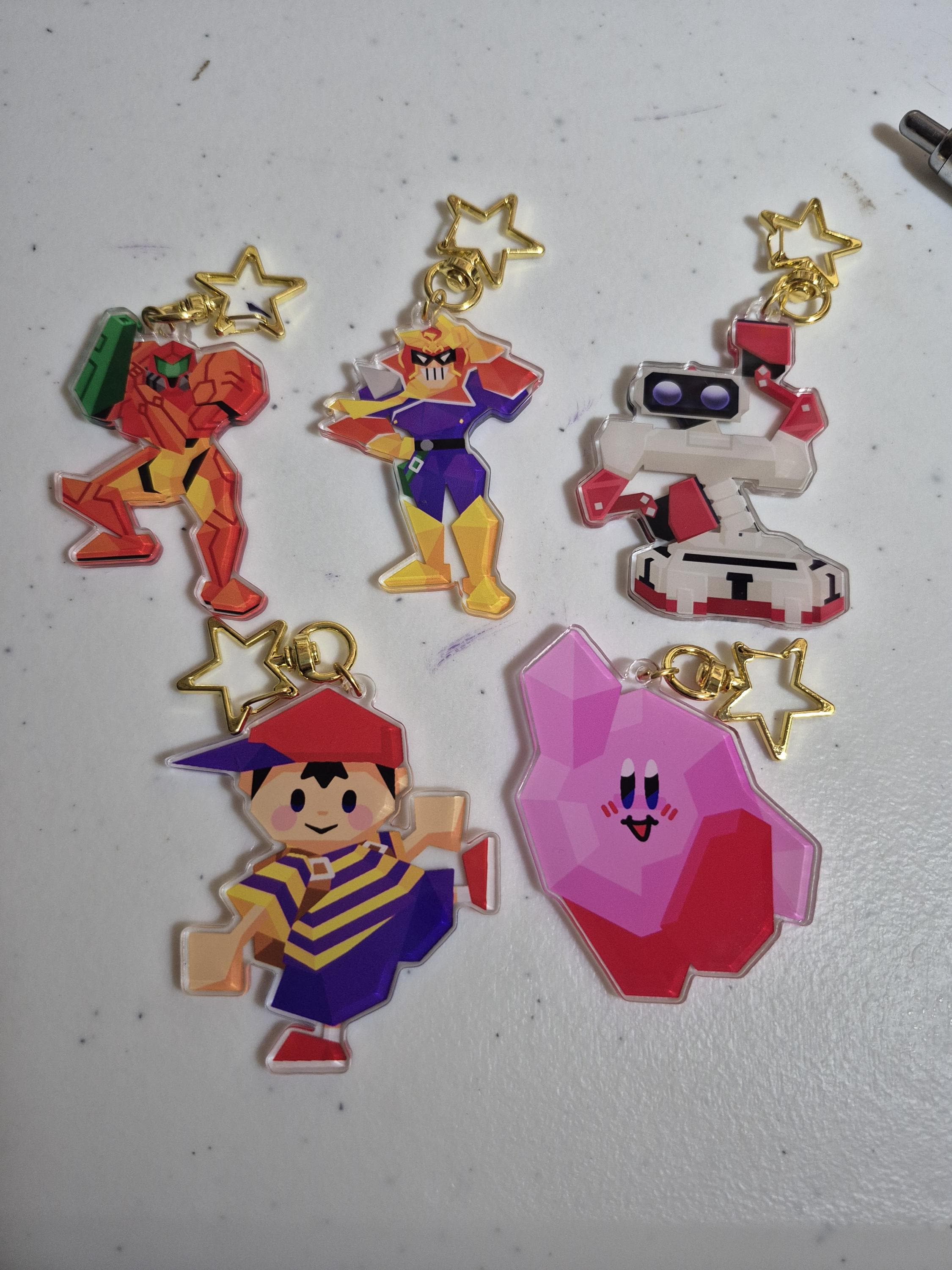 Super Smash Bros Kirby Metroid F-zero Earthbound - 2.5 Inch Keychains ...