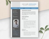 Modern Resume Template | 4 Color Options | Editable Word CV + Cover Letter
