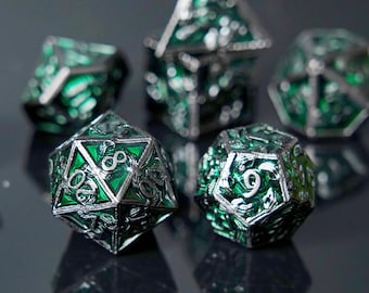 Devil's Eye Skeleton Hand Metal DND Dice Set, Polyhedron Role Playing Game Dice