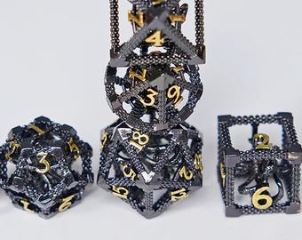 Hohlmetall Octopus Würfelset, DND RPG Würfel, Zinklegierung