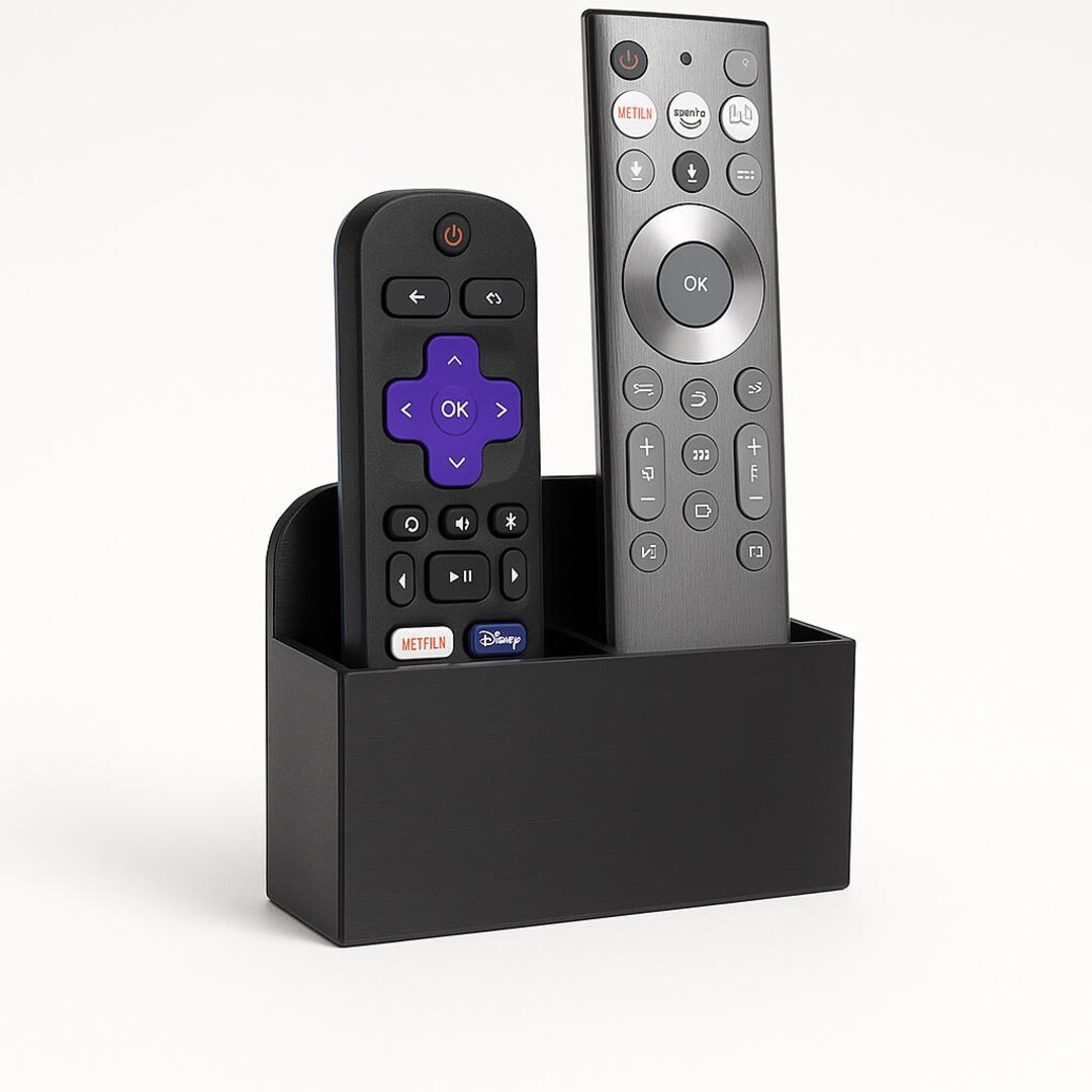 Wall Mounted Double Remote Holder – Minimal Organizer for Home or ...