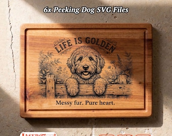 6 Goldendoodle SVG Files, Funny Charcuterie Board Engraving, Glowforge Lightburn Xtool CNC Digital