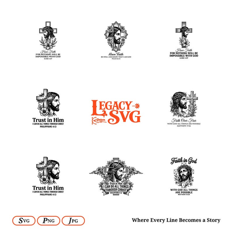8 Jesus Trust SVG Files, Christian Charcuterie Board Engraving ...