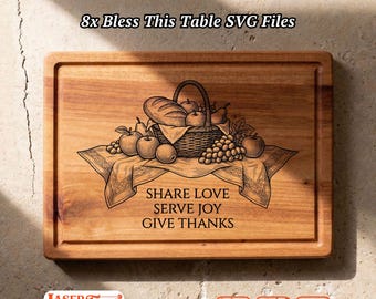 8 Bless This Home SVG Files, Charcuterie Board Engraving, Glowforge Lightburn Xtool CNC File