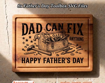 8 Dad Workshop SVG Files, Father's Day Charcuterie Board Engraving, Glowforge Lightburn Xtool CNC