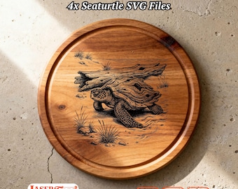 4 Sea Turtle SVG Files, Marine Charcuterie Board Engraving, Glowforge Lightburn Xtool CNC Digital