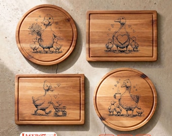 8 Goose Mom SVG Laser Files, Family Engraving Designs, Charcuterie Board Glowforge Xtool CNC