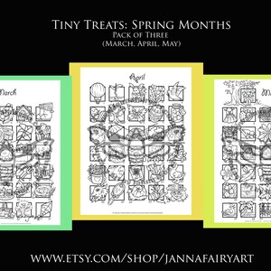 Tiny Treats Contdown, Calendar, PRINTABLE, Instant download, Coloring page,Art of Janna Prosvirina