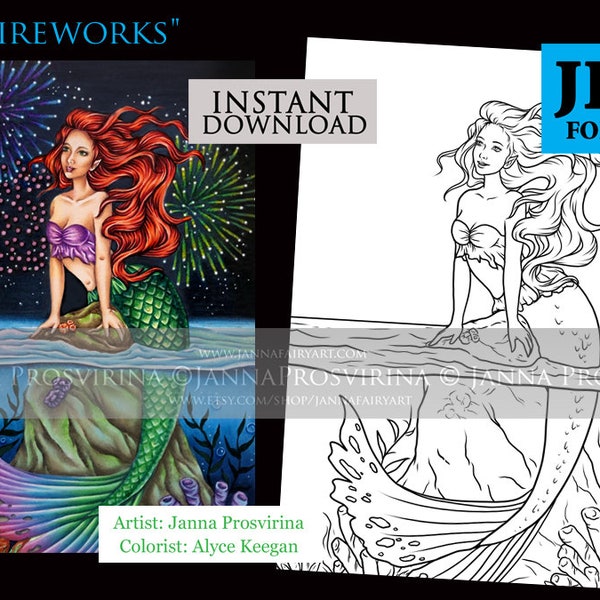 Kit&Clowder Coloring Classes  Digital Stamp, Printable, Instant download, Digi stamp, Coloring page, Art of Janna Prosvirina