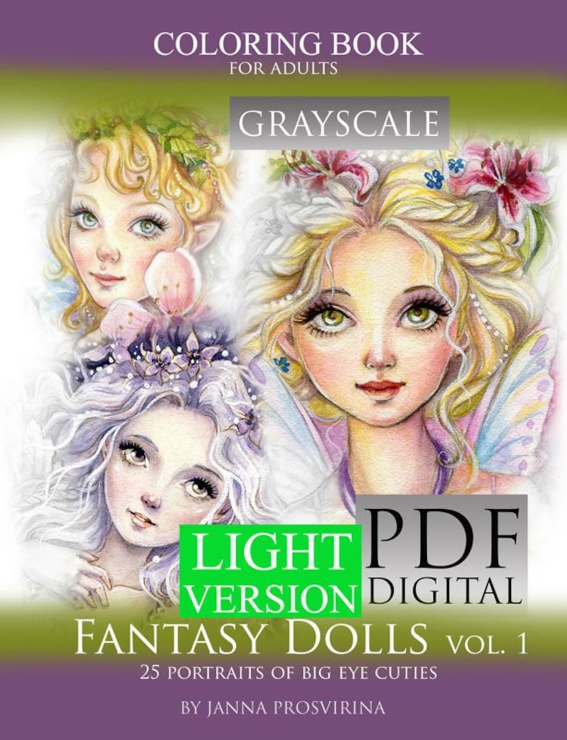 PRINTABLE Instant Download PDF GRAYSCALE Coloring Book - Etsy