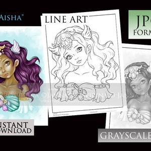 Digital Stamp, Printable page, PNG, Instant download, Digi stamp, Coloring page, Art of Janna Prosvirina