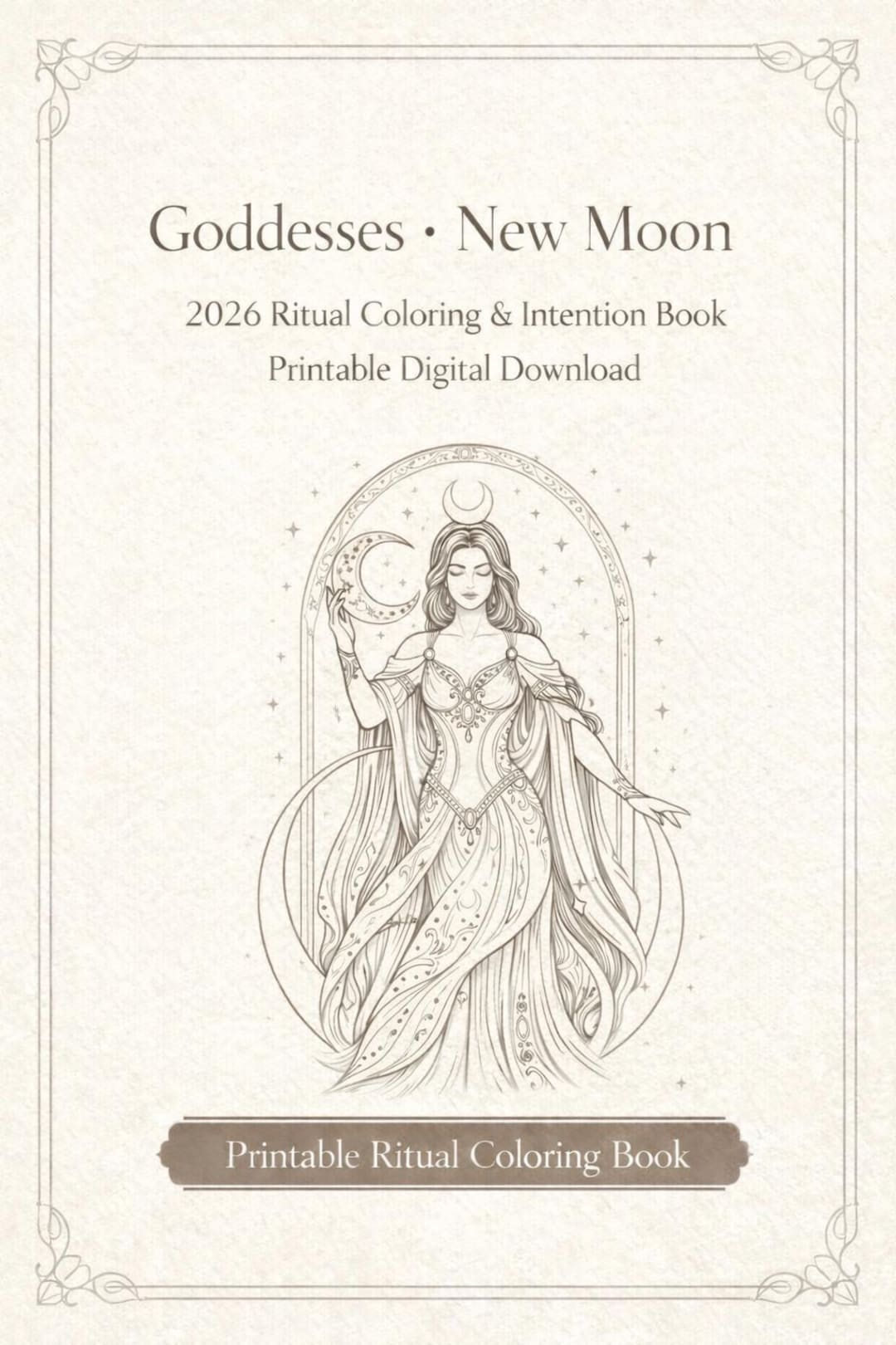 Goddesses New Moon Coloring Book | Divine Feminine, Lunar & Mystical ...