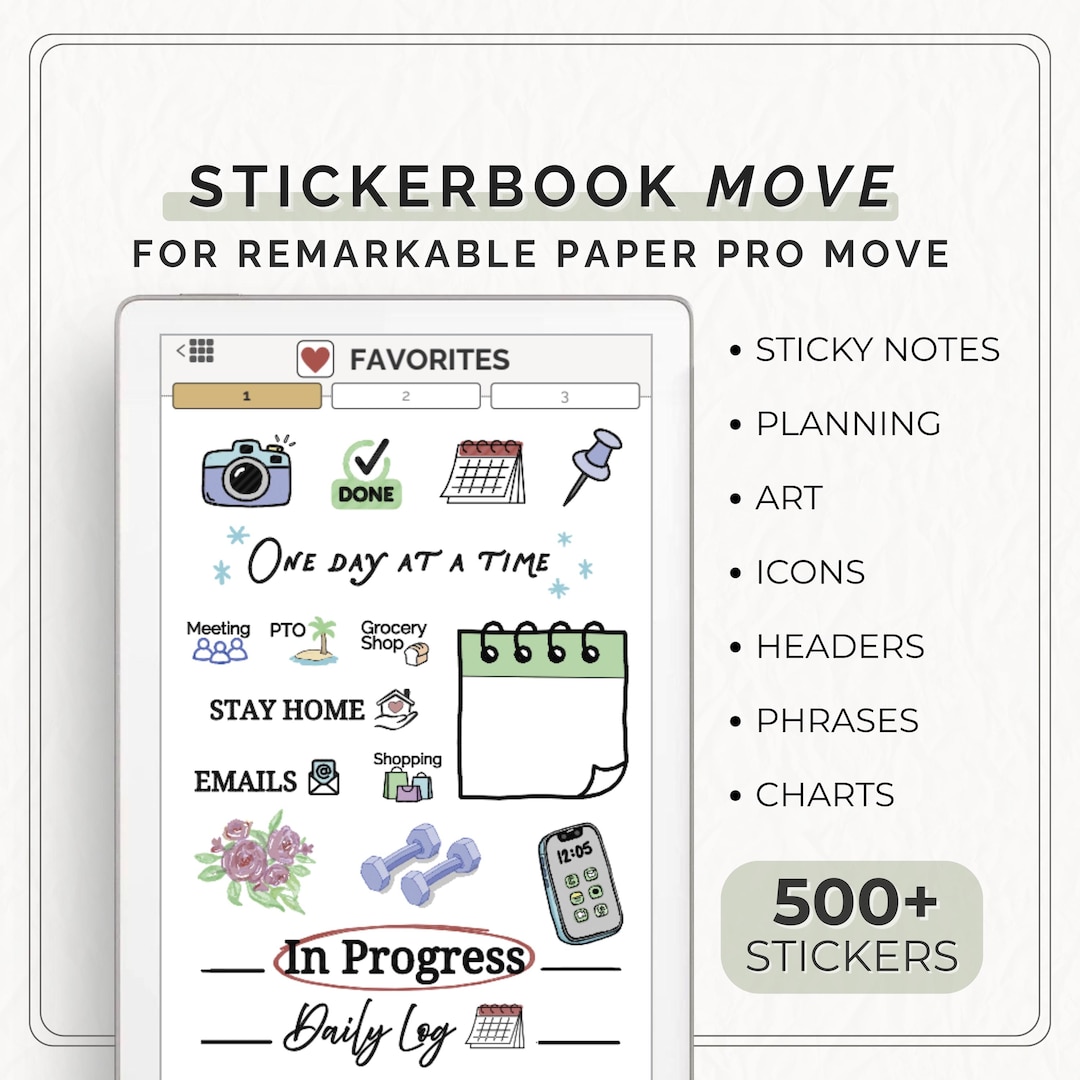 Stickers for Remarkable Paper Pro Move | Rmdoc Copy Paste Stickers for ...