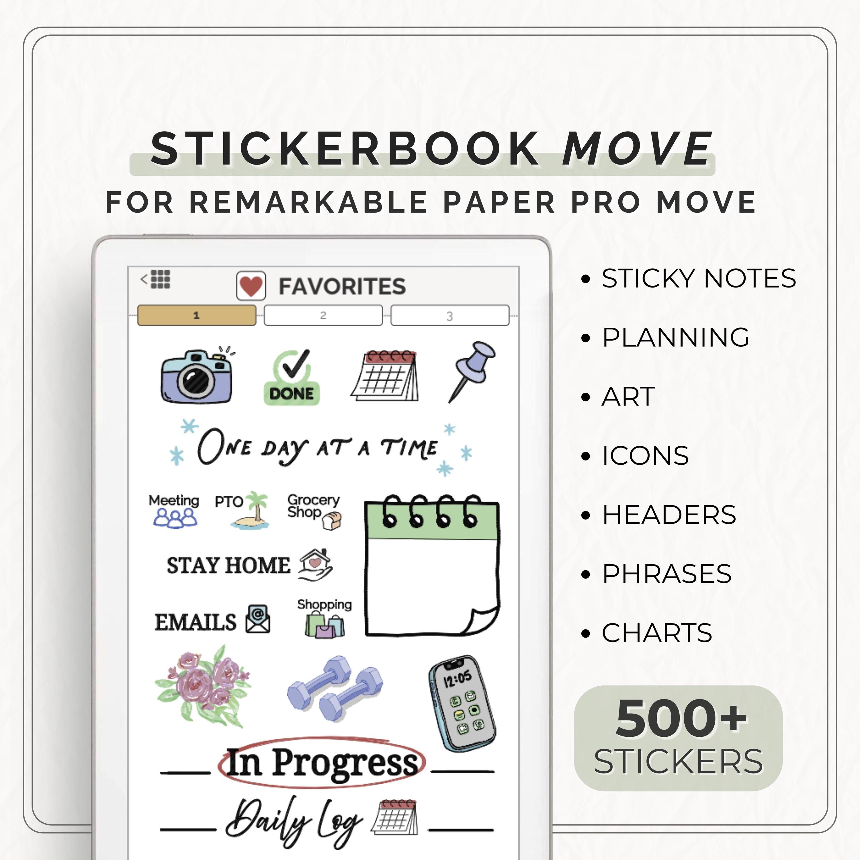 Move Free Sticker Stickers for Remarkable Paper Pro Move | Rmdoc Copy Paste Stickers for ...