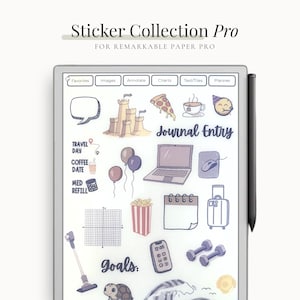 Pegatinas de reMarkable Paper Pro / Pegatinas rmdoc para reMarkable Paper Pro / Plantilla de reMarkable Pro / Sticker Collection Pro