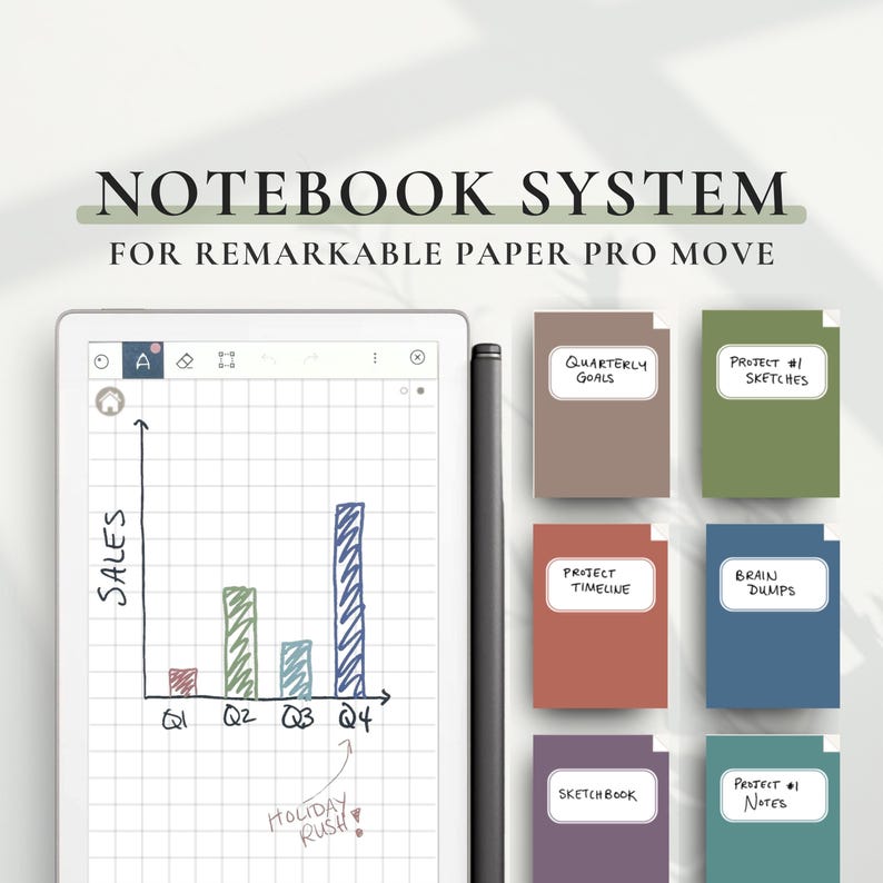 Notebook System for Remarkable Paper Pro Move | Remarkable Move Notes ...
