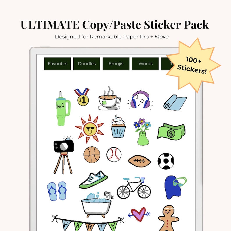 Remarkable Paper Pro Stickers, Icons, Tiles - Copy Paste Pack (.rmdoc ...