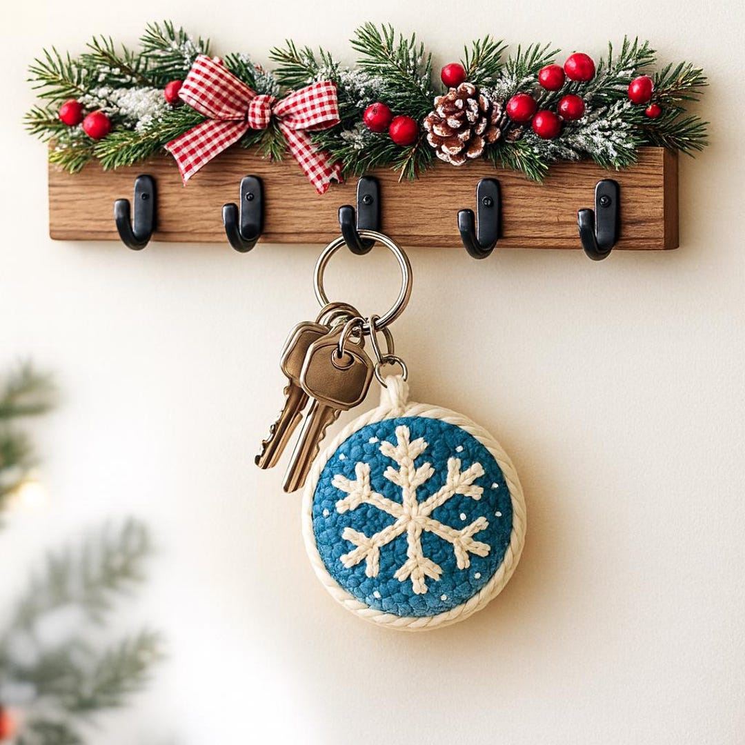 Snowflake Keychain Crochet Pattern PDF | Winter Keyring | Holiday Gift ...