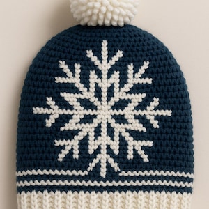 Virkmönster för snöflingemössa | Nybörjarvänlig vintervirkning i PDF-format