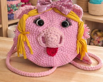 Mrs Piggy Tasche häkeln Muster | Anfängerfreundlich | PDF-Datei