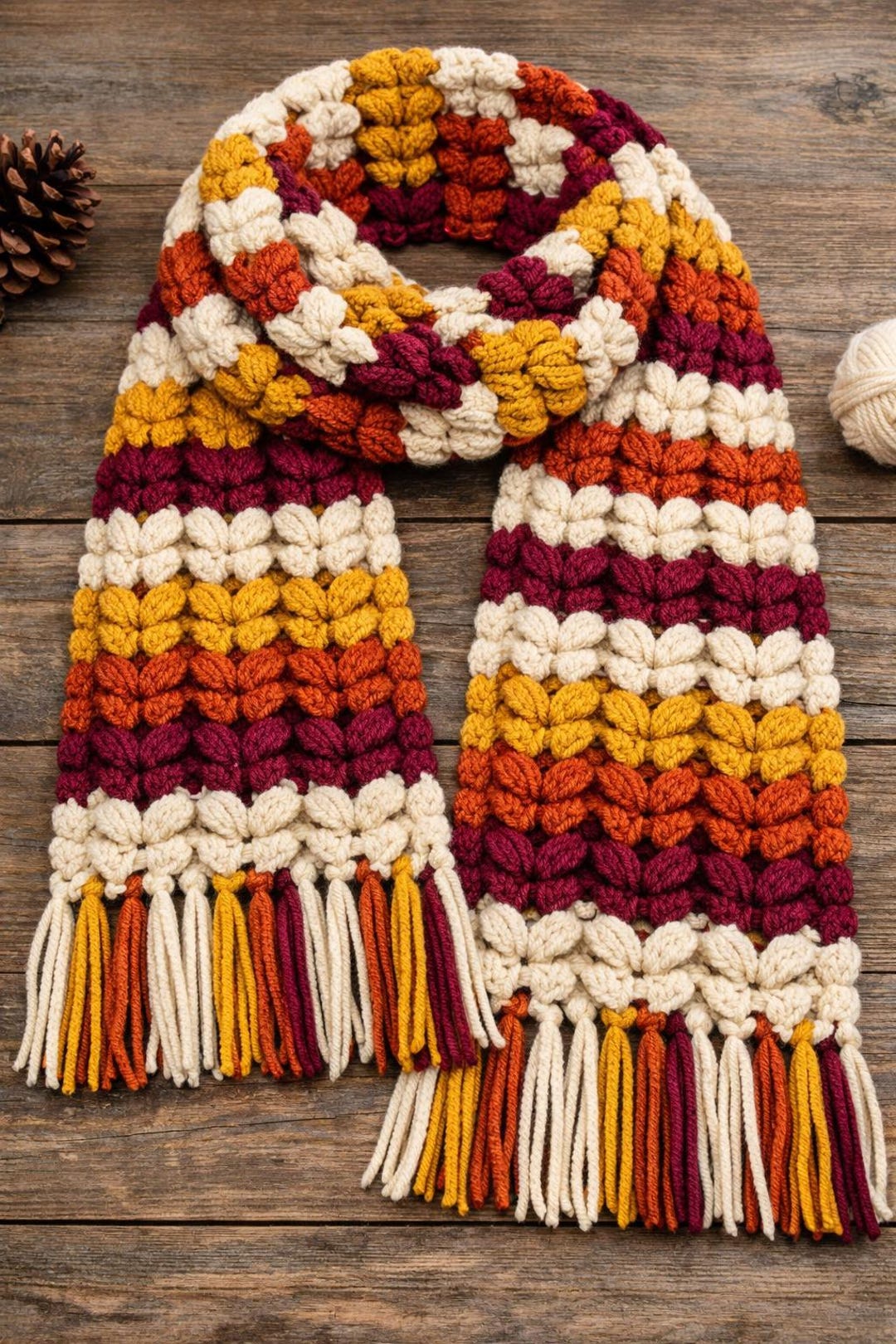 Butterfly Puff Stitch Scarf Crochet Pattern | Textured Winter Scarf ...