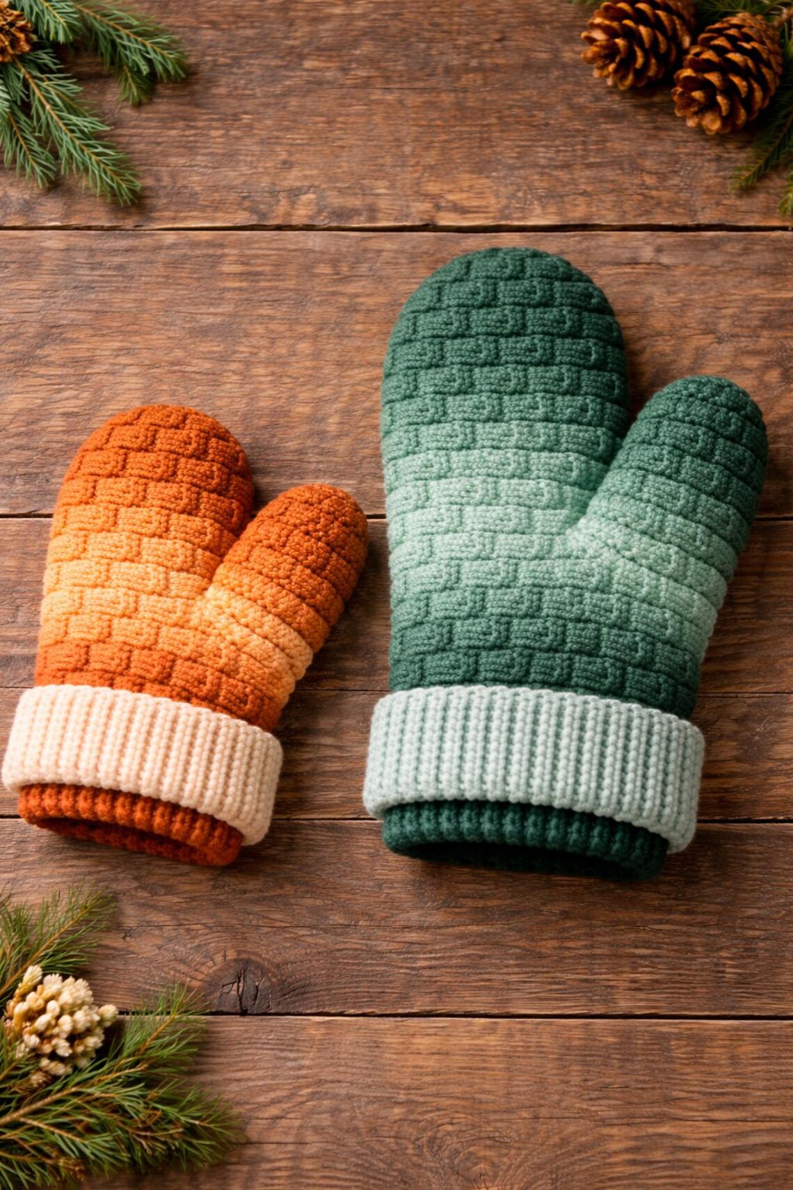 Sunset Ridge Mittens Crochet Pattern | Basket Weave Mittens | Fold Over ...