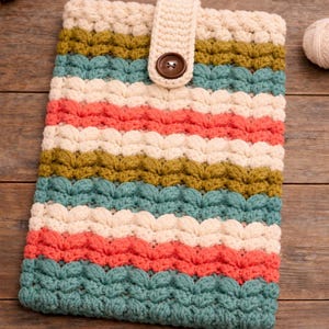 Butterfly Puff Kindle Sleeve Crochet Pattern, Beginner Friendly E-Reader Cover | Multi Size PDF