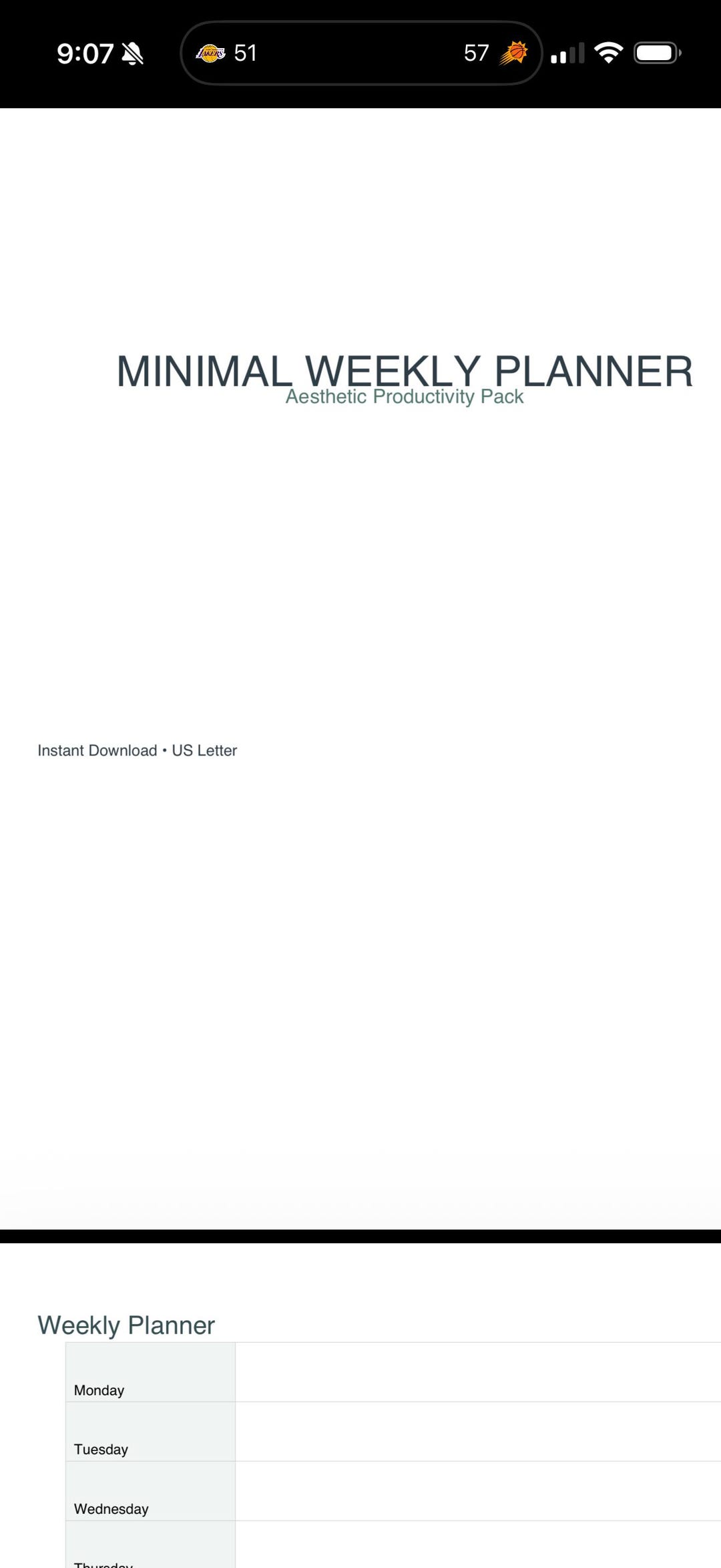 Minimal Weekly Planner Printable | Aesthetic Productivity Planner for ...