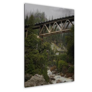 Railway Bridge Photo Print - Steel Train Trestle Over Creek
