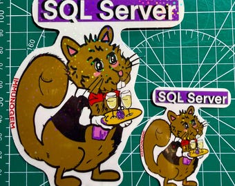 SQL Server Squirrel, Dapper Computer Geek Vinyl Sticker