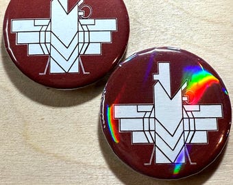 Ahura Mazda Pin: Maroon Geometric Zoroastrian Symbol