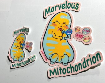 Marvelous Mitochondrion-blowing ATP bubbles Vinyl Sticker