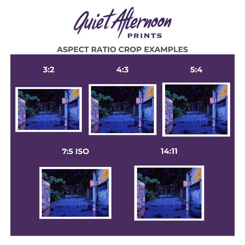 Vintage city alley poster for bedroom — moody 90s anime theme combines glowing signage and high-contrast shadows for dramatic effect.