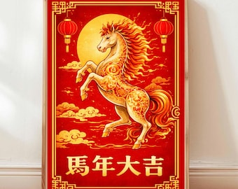 Jahr des Pferdes | Lunar New Year Wandkunst
