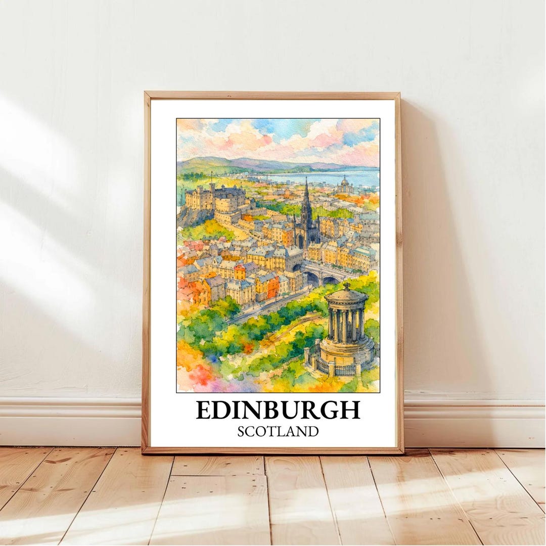 Edinburgh Scotland Poster | Watercolor Travel Art Print - Etsy