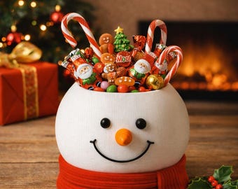 Snowman Candy Bowl – Christmas Treat Holder – Holiday Home Decor