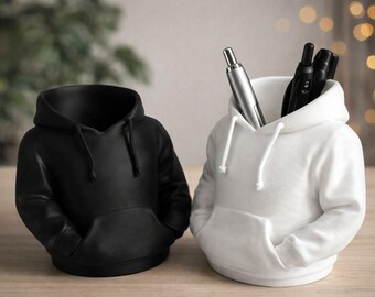 Hoodie Pen Holder Desk Organizer – Street Style Desk Decor – 3D Printed Office Accessory