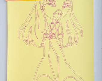 Feuilles A4 Art sur sable Bratz | Dessins de poupées peintes sur sable (autocollants en papier)