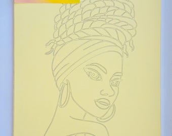 La nouvelle série de peintures sur sable de femmes noires – (6) art du papier de sable