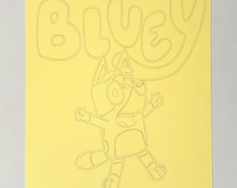 Feuilles de papier artistique Bluey Sand | Papier artisanal découpé A4 pour enfants (3 modèles)