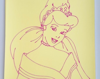 Feuilles d'art Cendrillon sable , (6) papiers de dessins de Cendrillon .