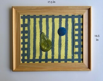 Kitchen Pear! - Original Framed, Textured Acrylic Painting