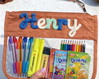 Pennenetui | Doorzichtig etui | Etui met rits | Opbergtasje | Tas voor waterfles | Gepersonaliseerd cadeau | Klein cadeau